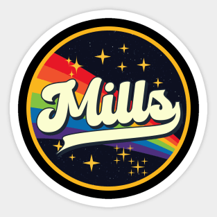 Mills // Rainbow In Space Vintage Style Sticker